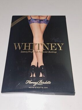 Honey Birdette WHITNEY Sheer Stockings - Black & Purple